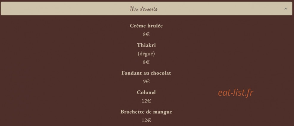 Chez Clovis — carte page 4