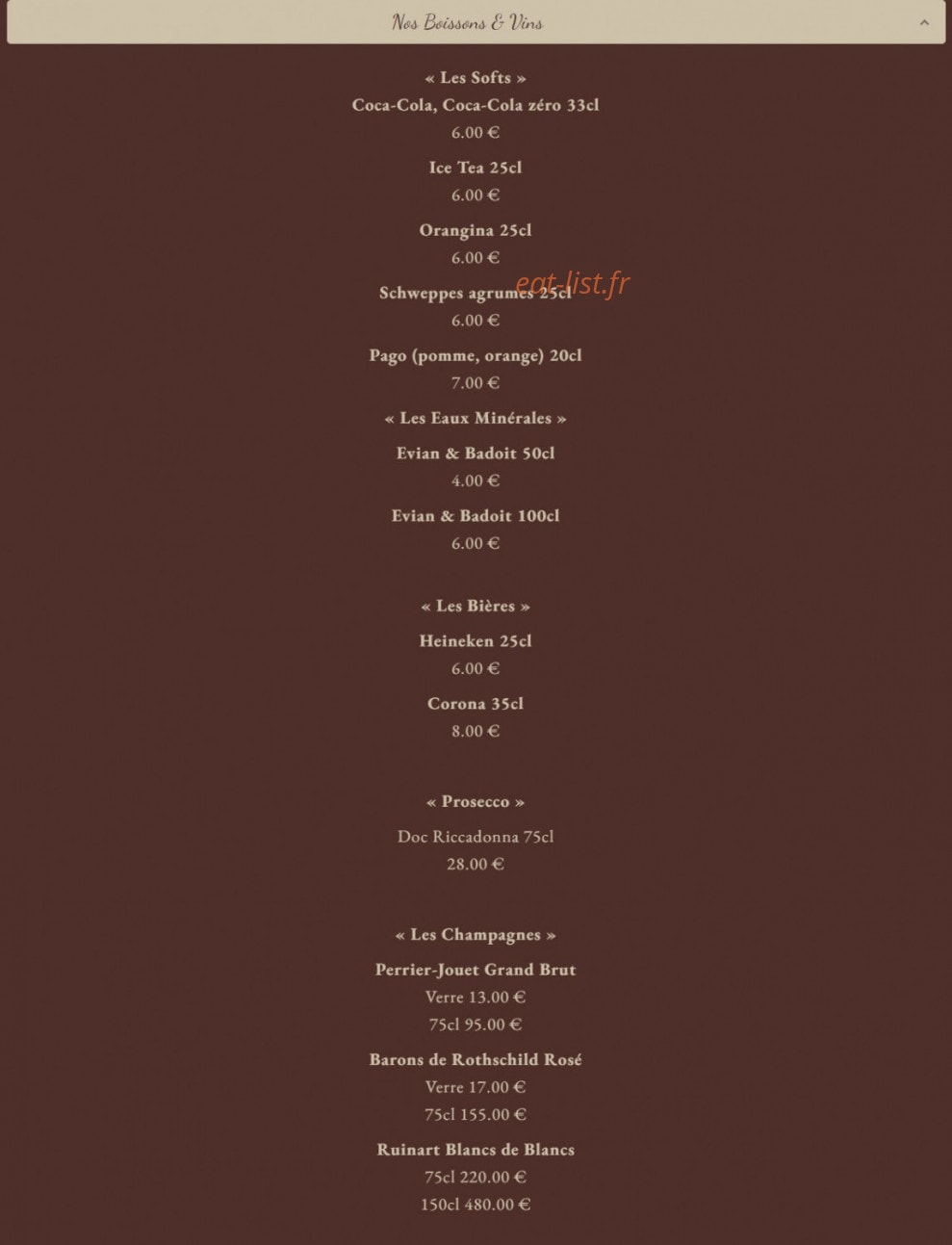 Chez Clovis — carte page 5