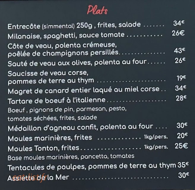 Chez Tonton — carte page 1