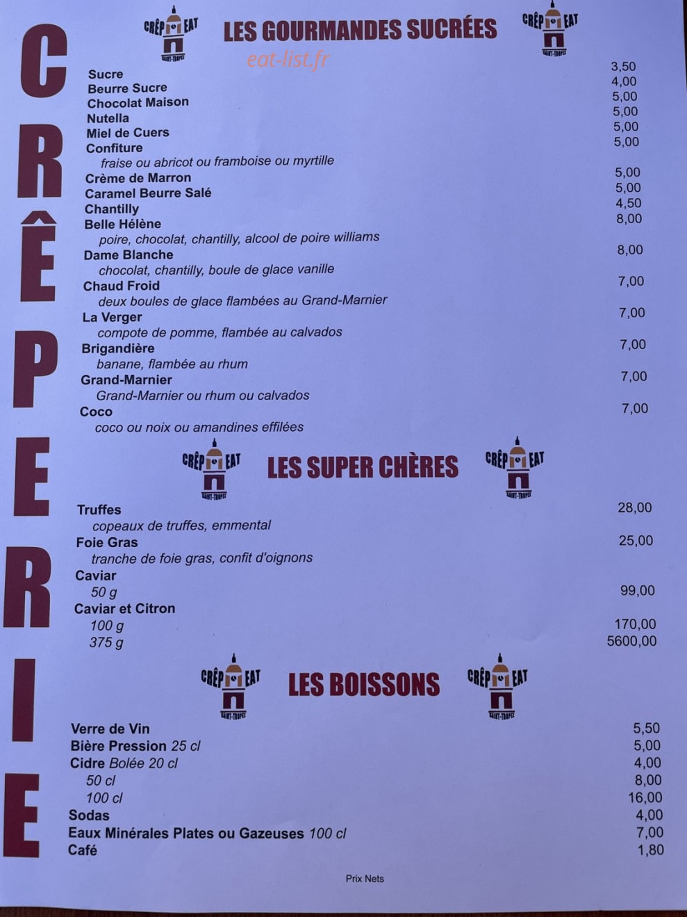 Crêpe Eat — carte page 2