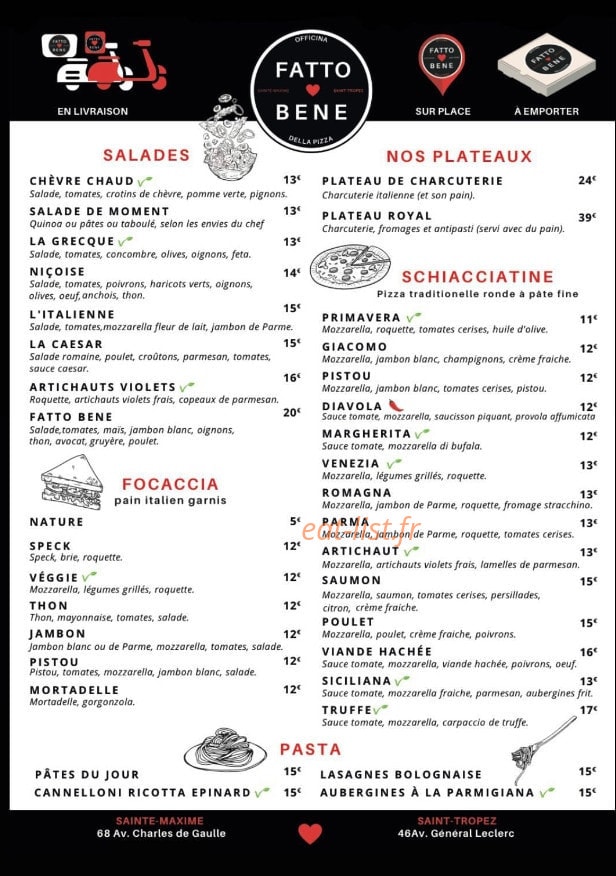 fatto-bene-saint-tropez-menu-et-photos