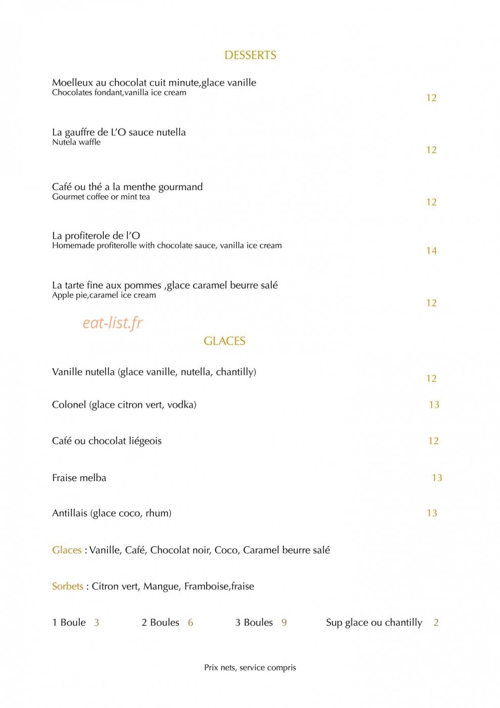 L'Orangerie — carte page 3
