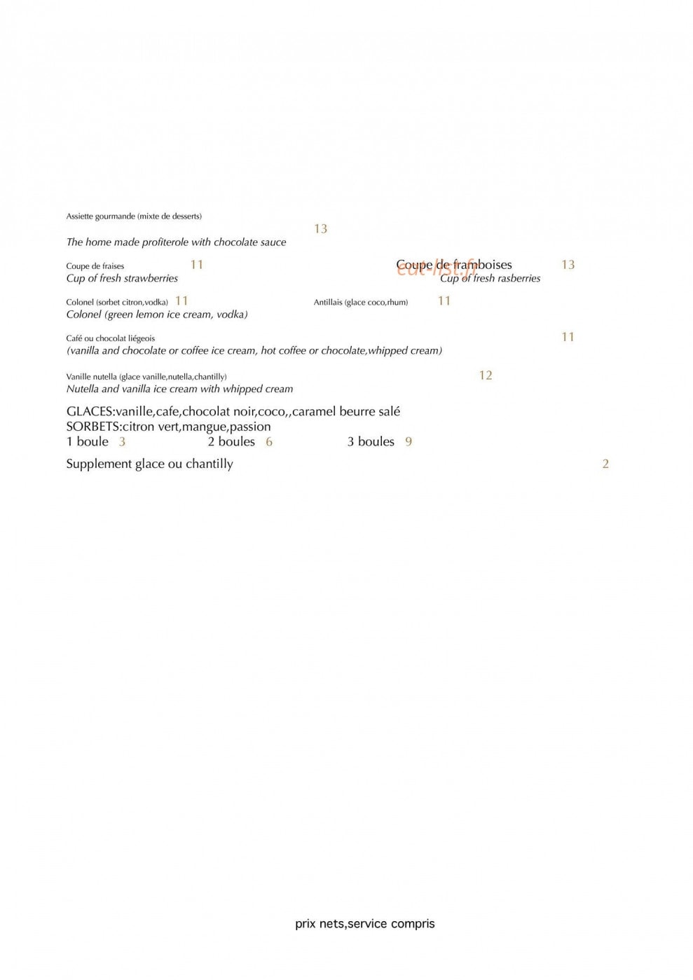 L'Orangerie — carte page 4