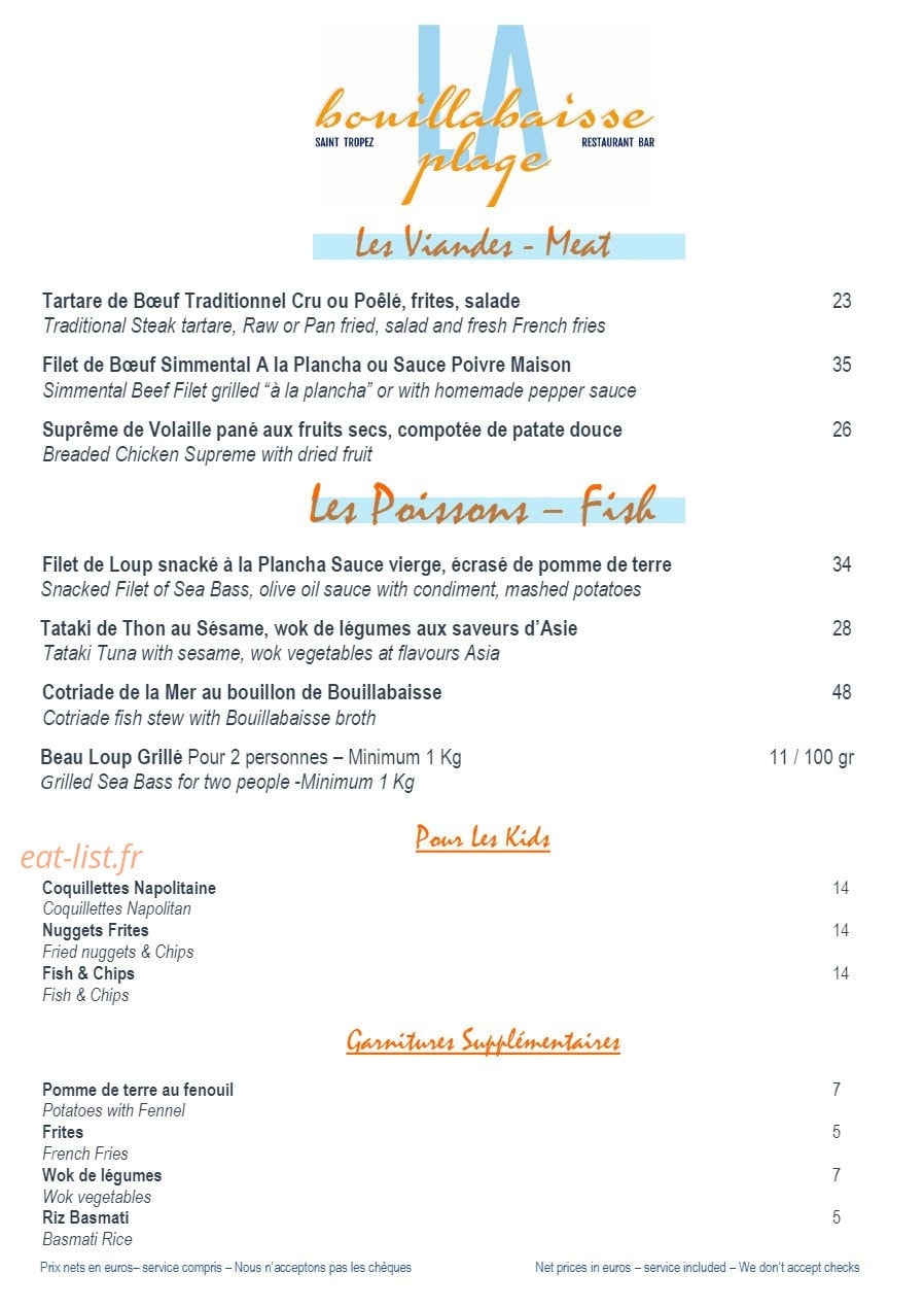 La Bouillabaisse — carte page 2