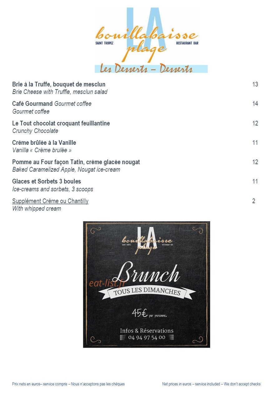 La Bouillabaisse — carte page 3