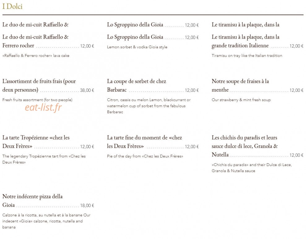La Gioia — carte page 6