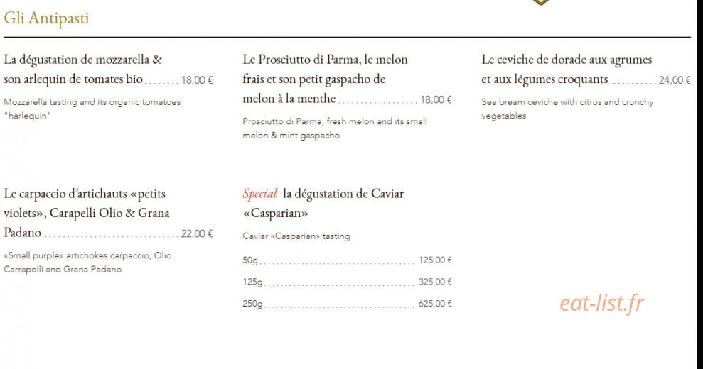 La Gioia — carte page 1