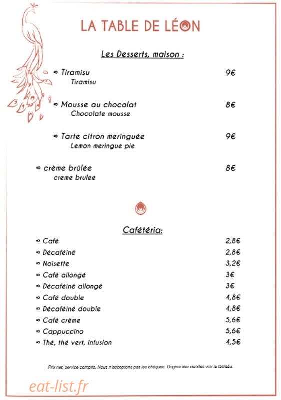 La Table de Léon — carte page 5