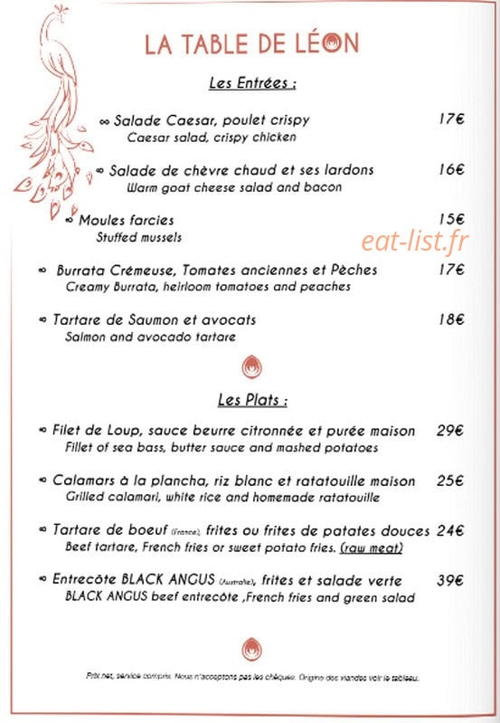 La Table de Léon — carte page 2