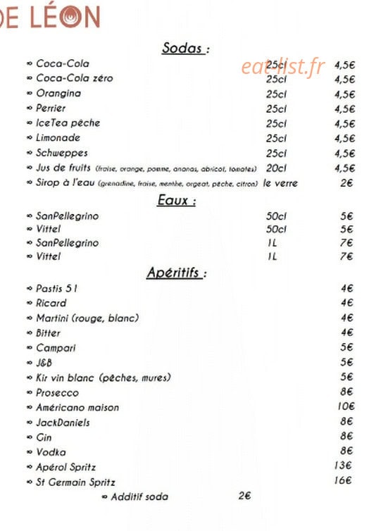 La Table de Léon — carte page 9