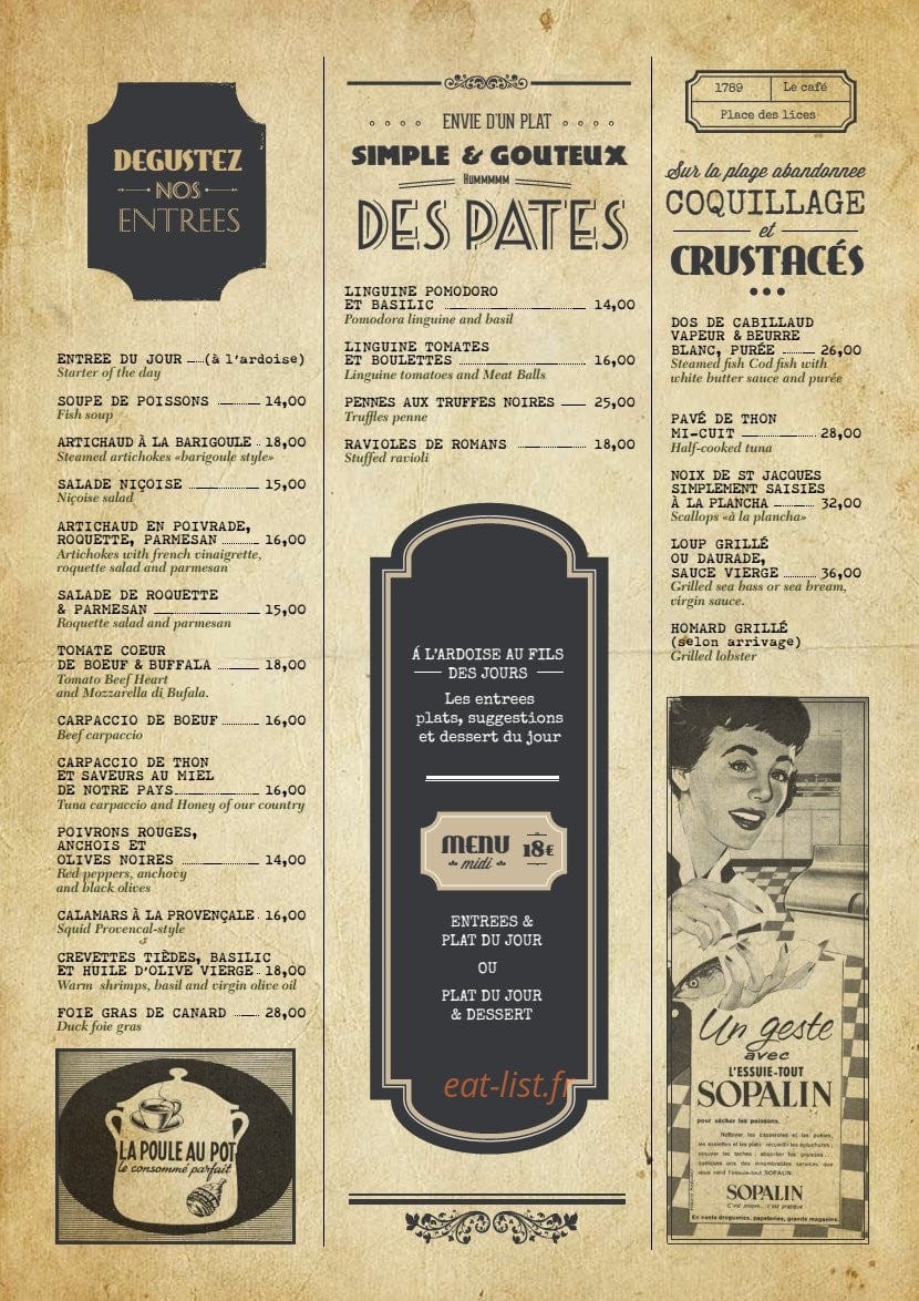 Le cafe Saint tropez — carte page 2