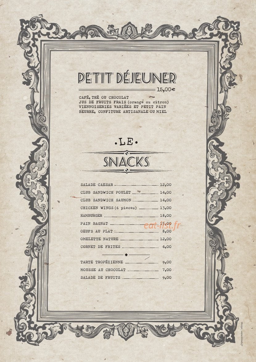 Le cafe Saint tropez — carte page 7