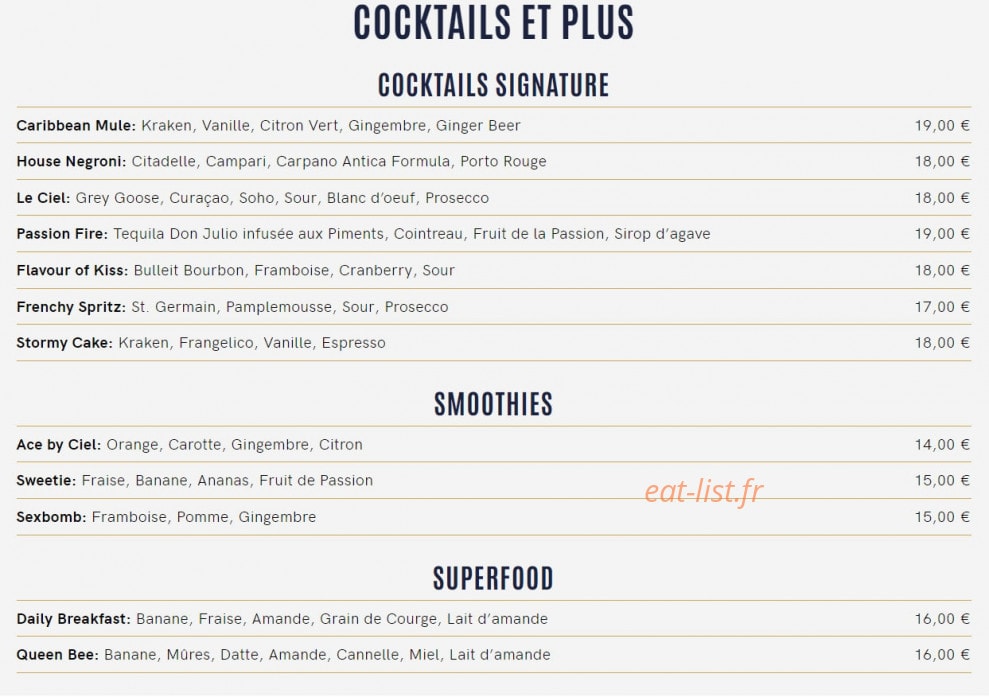 Le Ciel — carte page 10