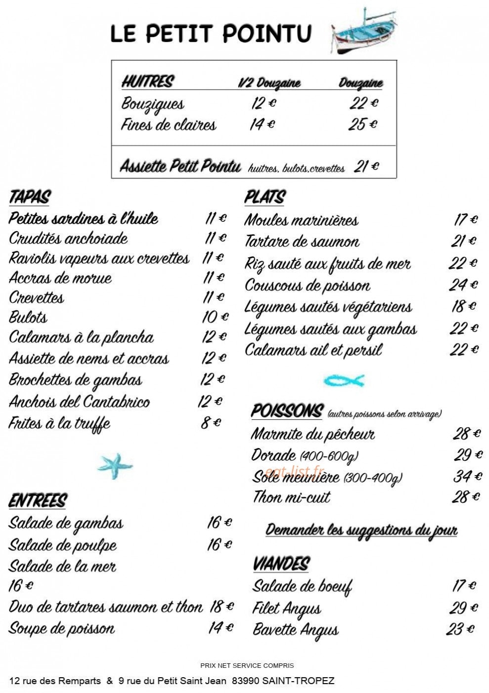 Le Petit Pointu — carte page 2