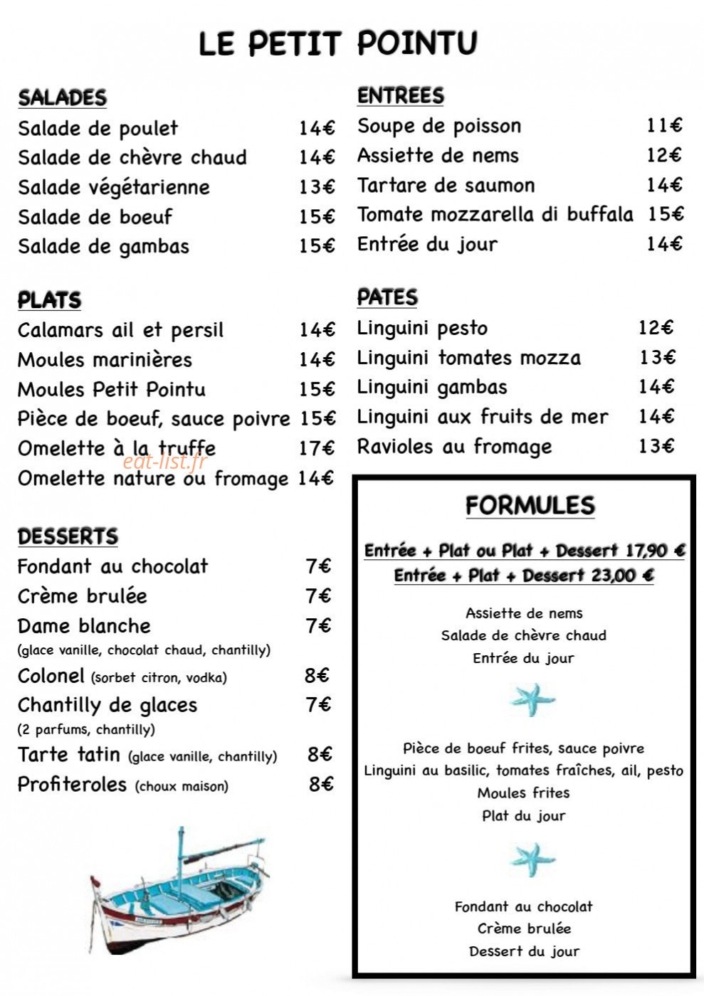 Le Petit Pointu — carte page 1