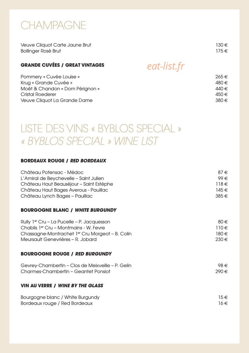 Restaurant B — carte page 6