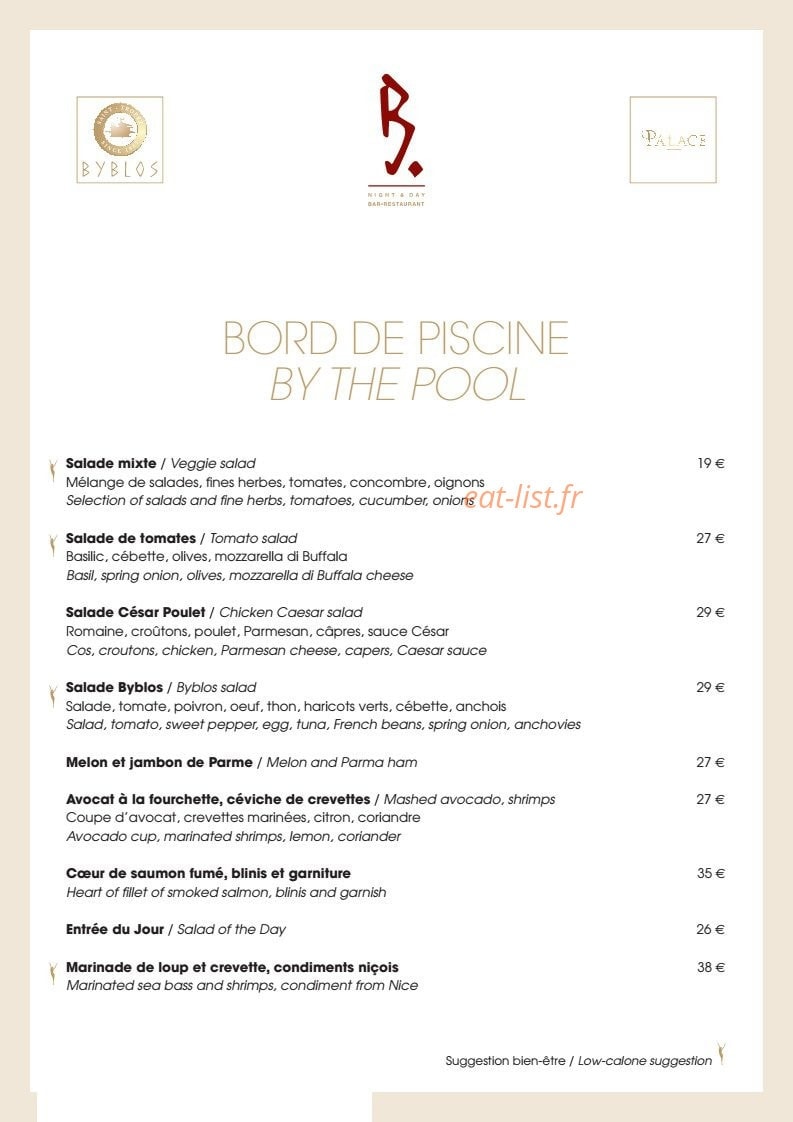 Restaurant B — carte page 2
