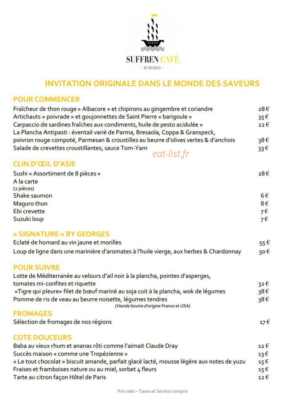 Suffren Café — carte page 2
