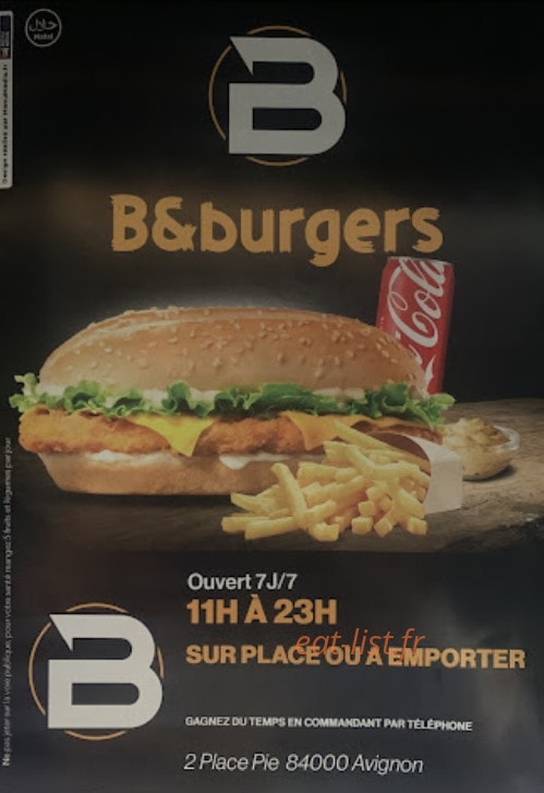 B&Burger — carte page 1