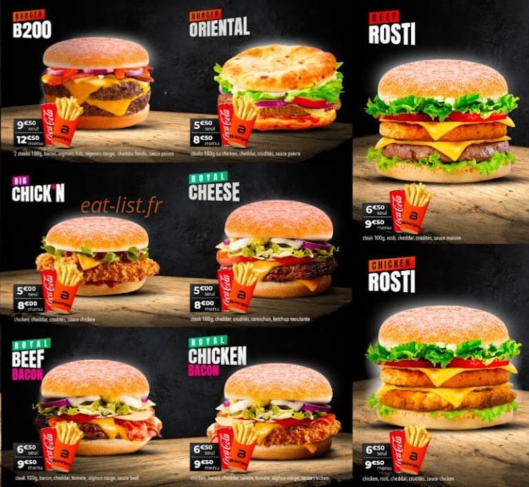 B&Burger — carte page 3