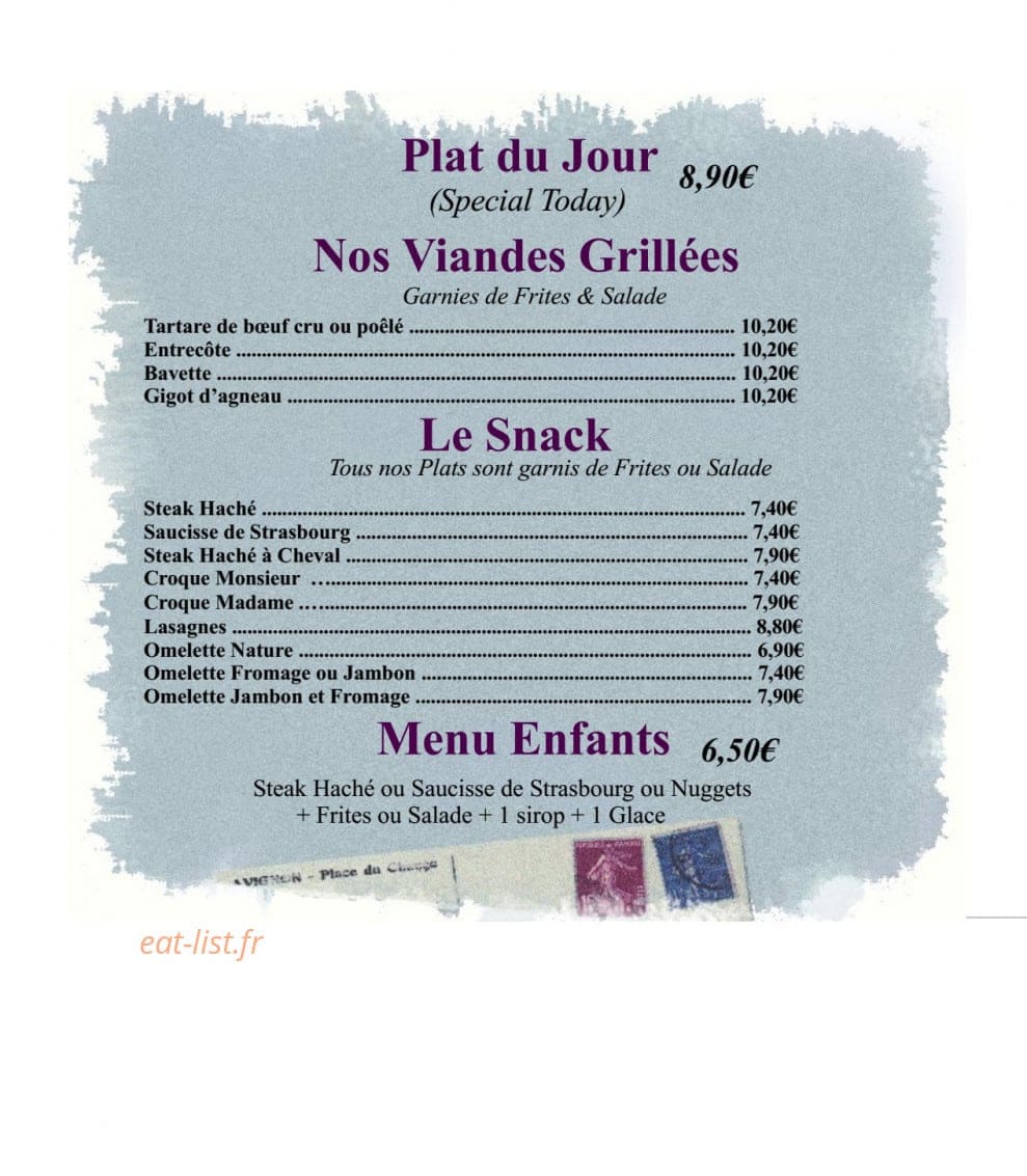 Bar du Change — carte page 5