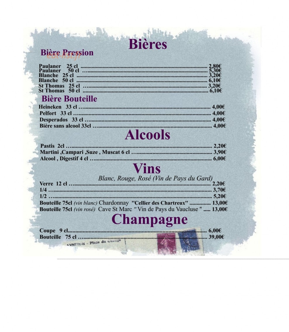 Bar du Change — carte page 4