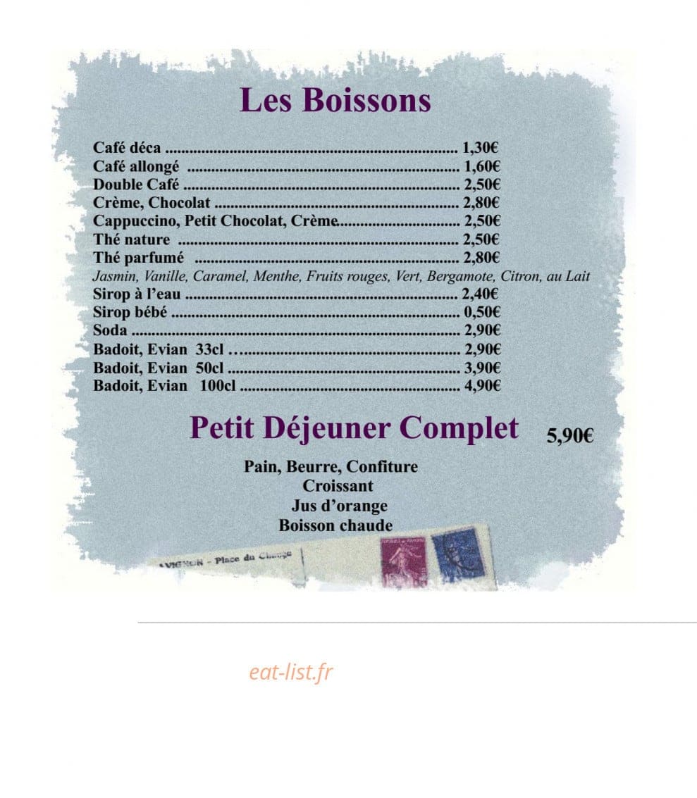 Bar du Change — carte page 2