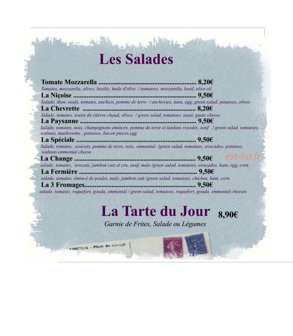 Bar du Change — carte page 7