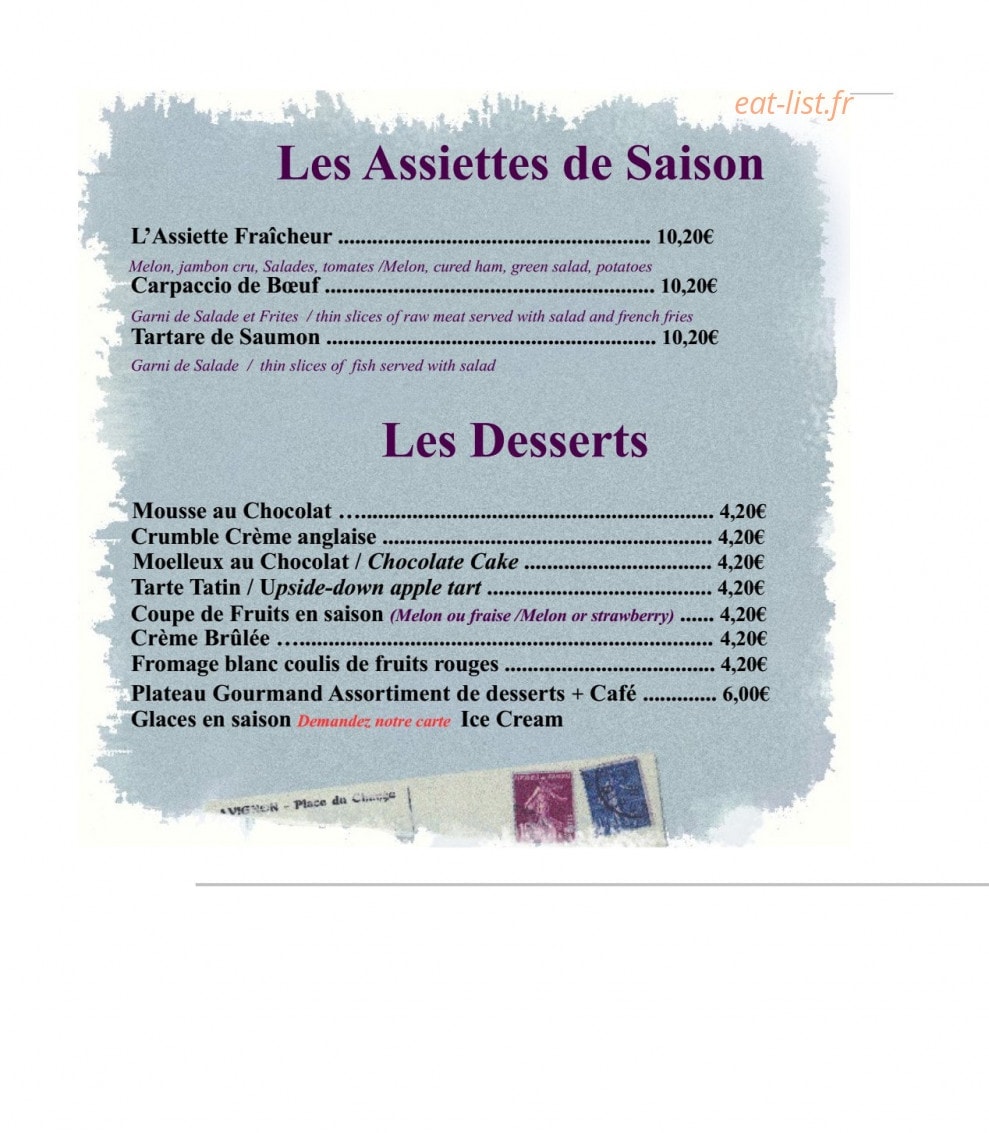 Bar du Change — carte page 6
