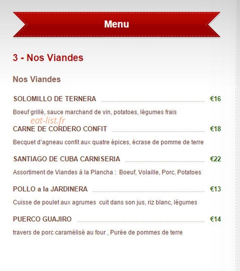 Bodeguita — carte page 3