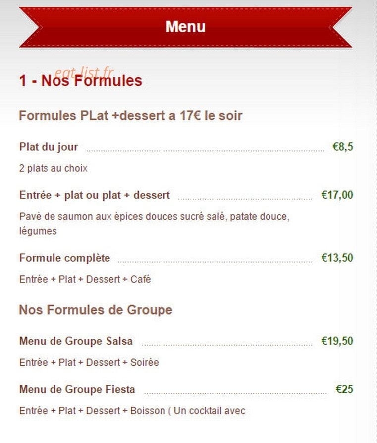 Bodeguita — carte page 1