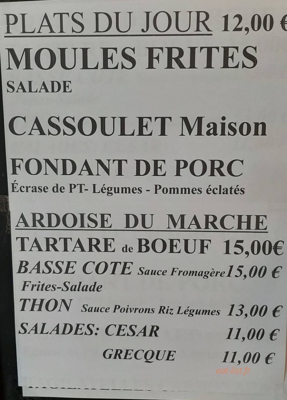 Brasserie L Avenue — carte page 1