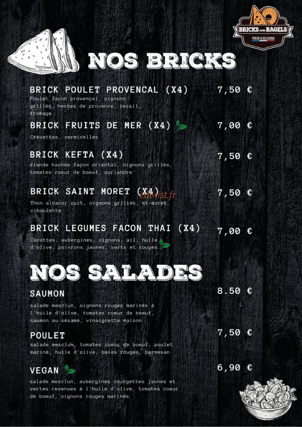 Bricks and bagels — carte page 3