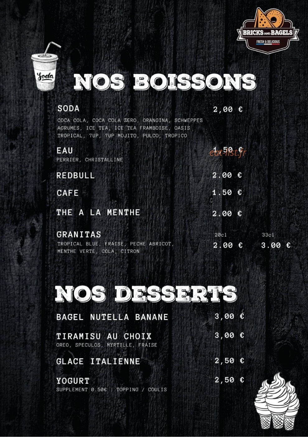 Bricks and bagels — carte page 5