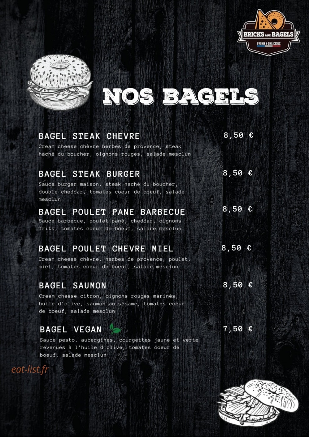 Bricks and bagels — carte page 2