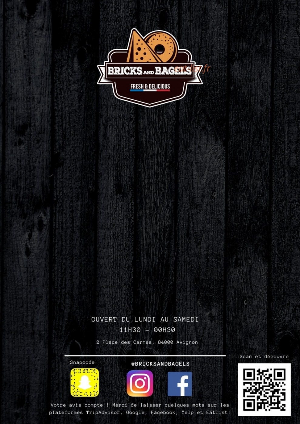 Bricks and bagels — carte page 6