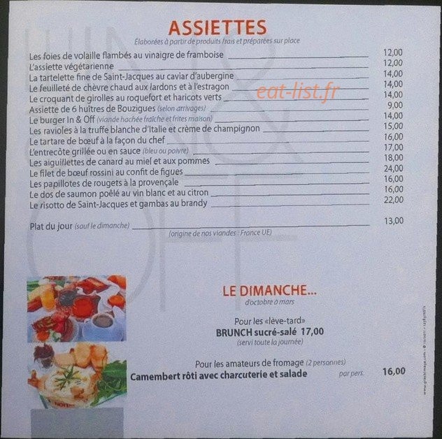 café in & off — carte page 2