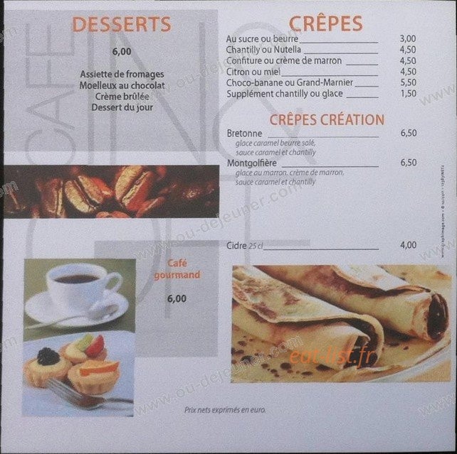 café in & off — carte page 5