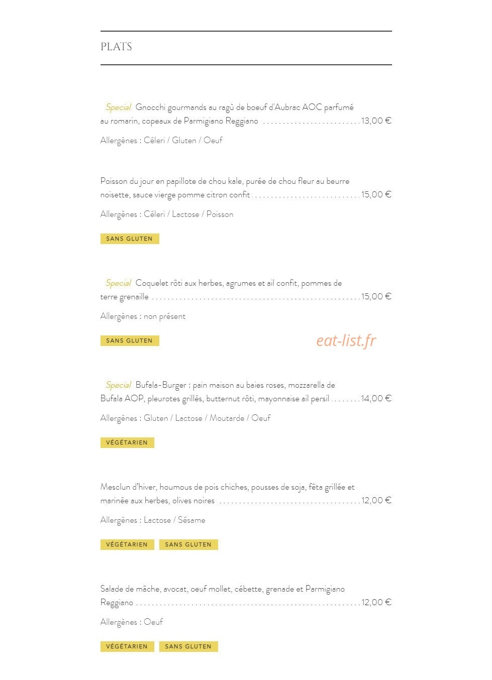 Café Roma — carte page 2