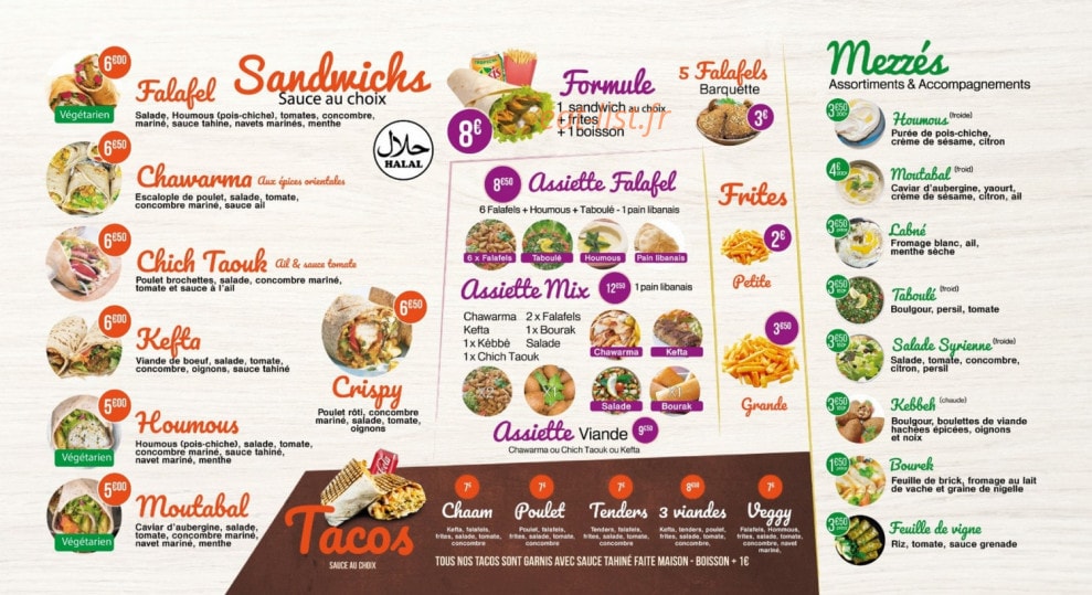 Cham Fast Food — carte page 3