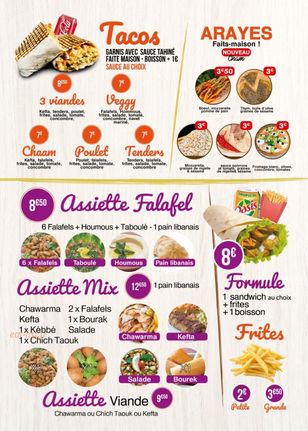 Cham Fast Food — carte page 2