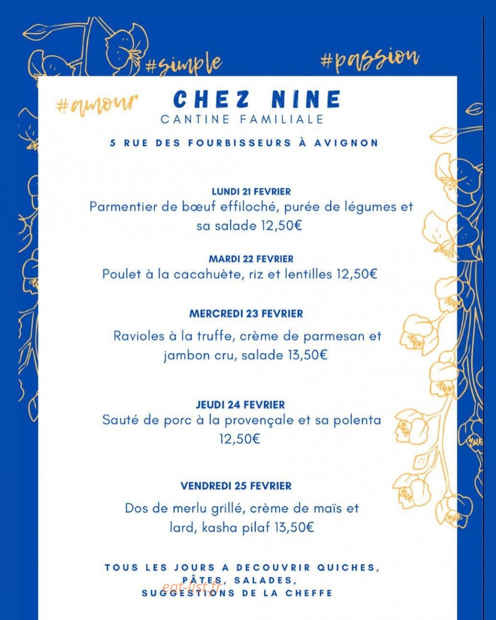 Chez Nine — carte page 1