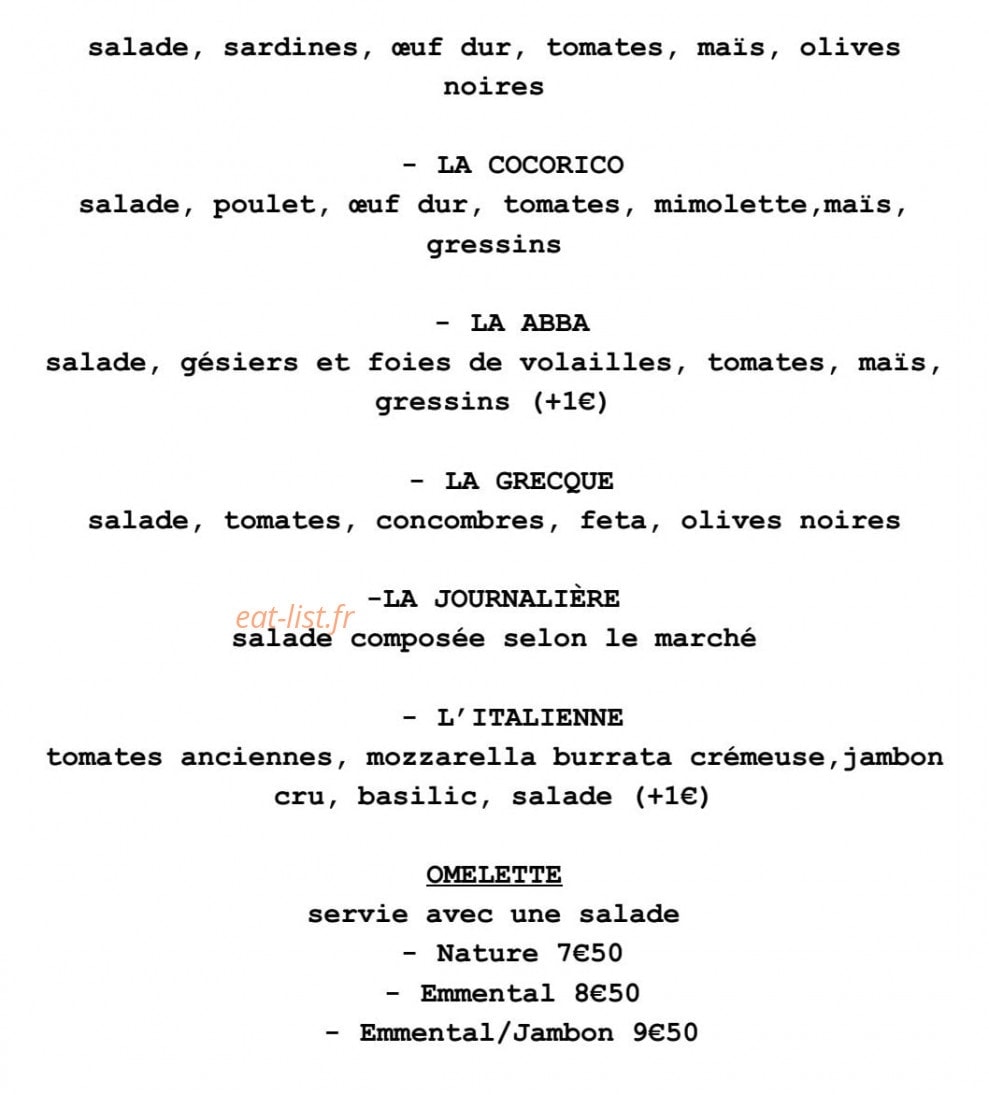 Chez Nine — carte page 3