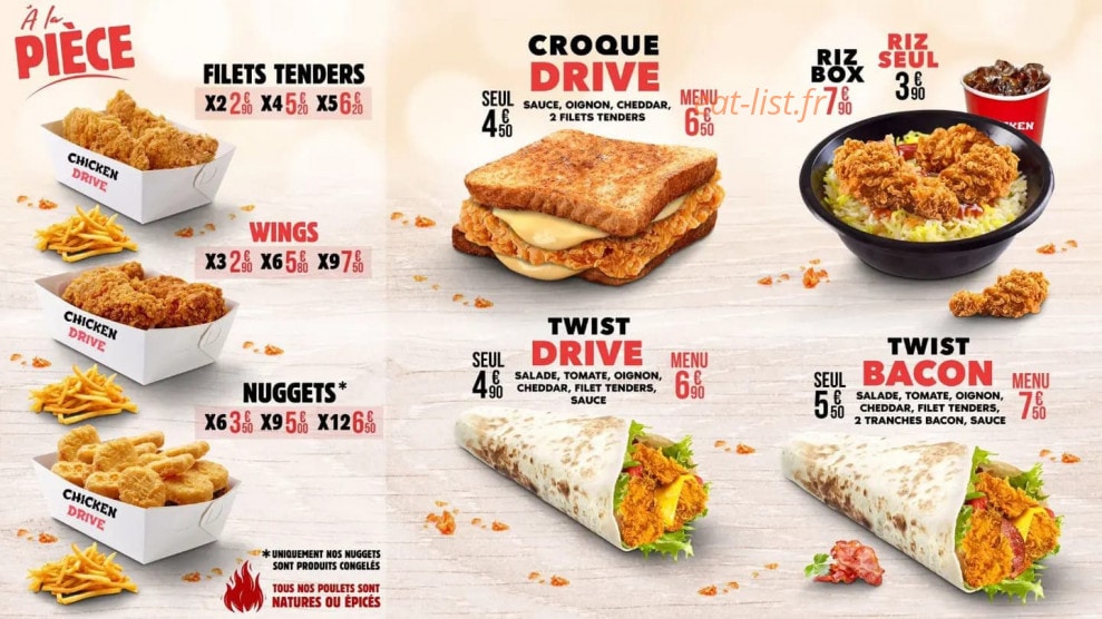 Chicken Drive — carte page 3