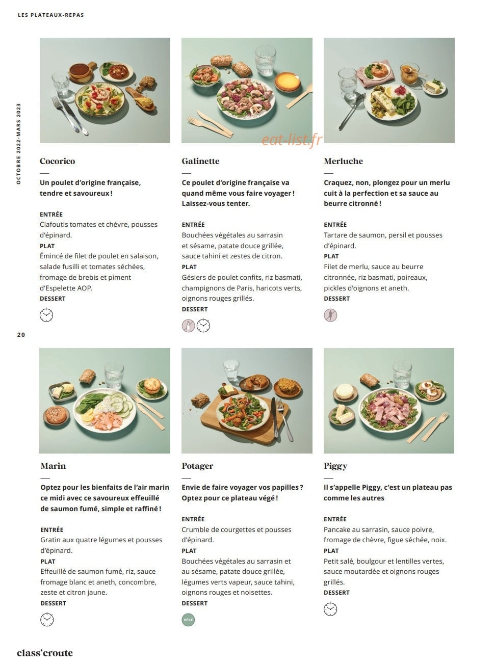 Class'croute — carte page 18