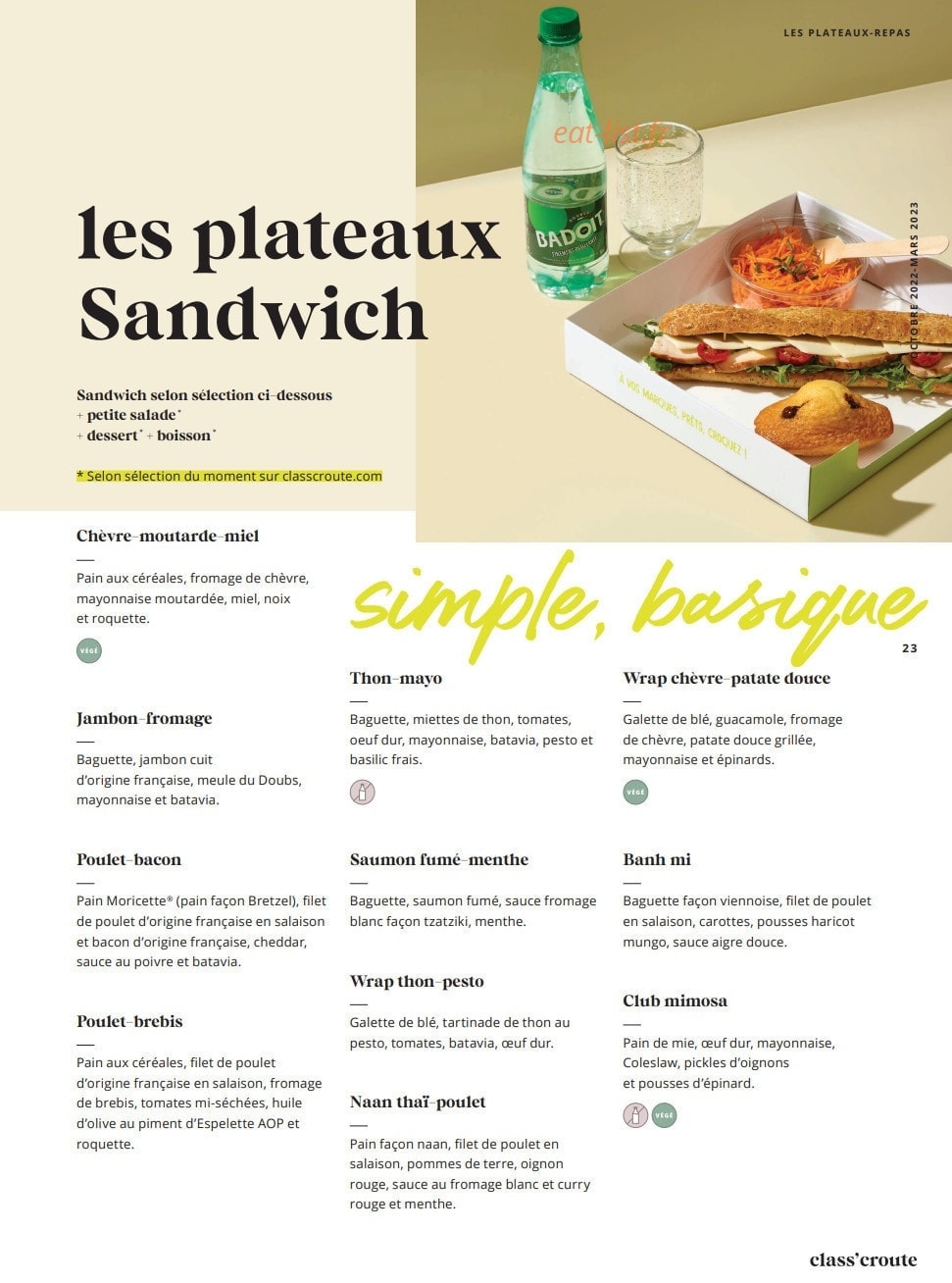 Class'croute — carte page 21