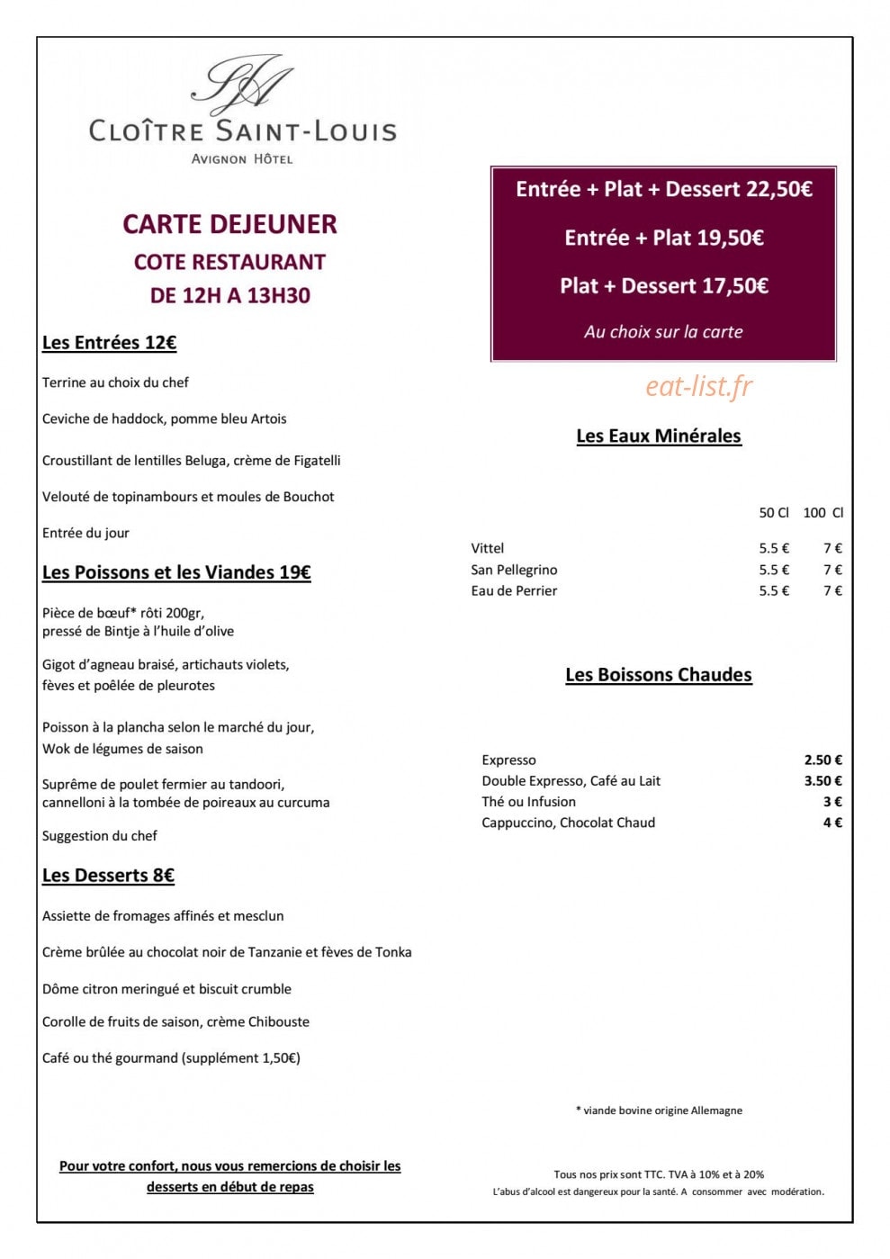 Cloitre Saint Louis — carte page 1