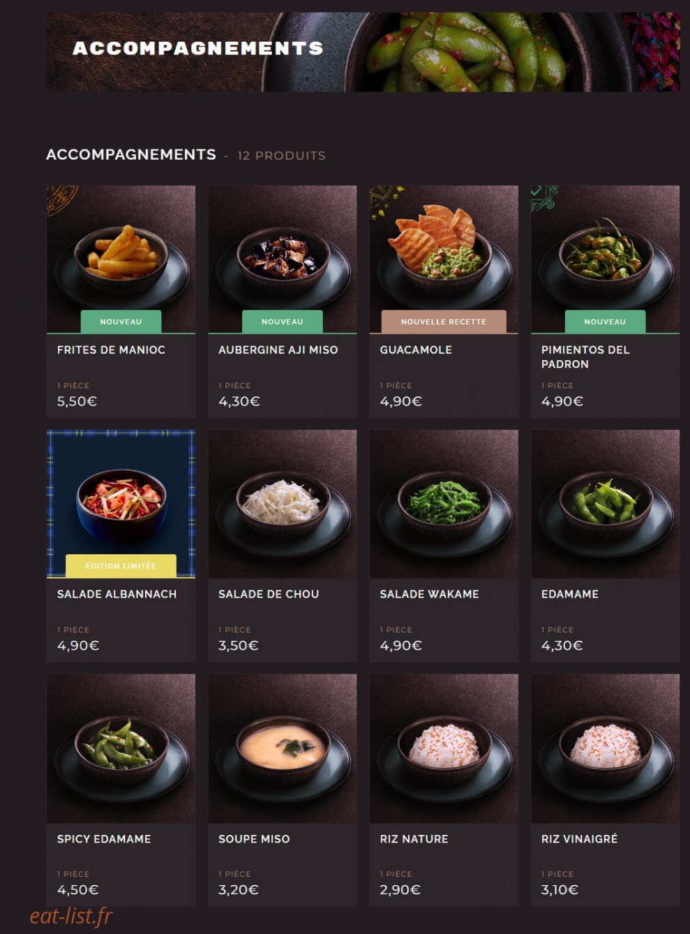 Côté Sushi — carte page 14