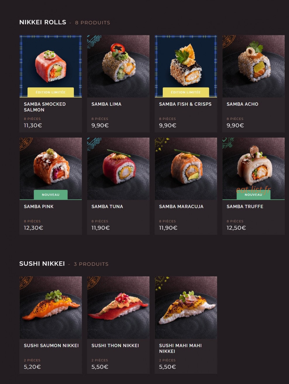 Côté Sushi — carte page 6