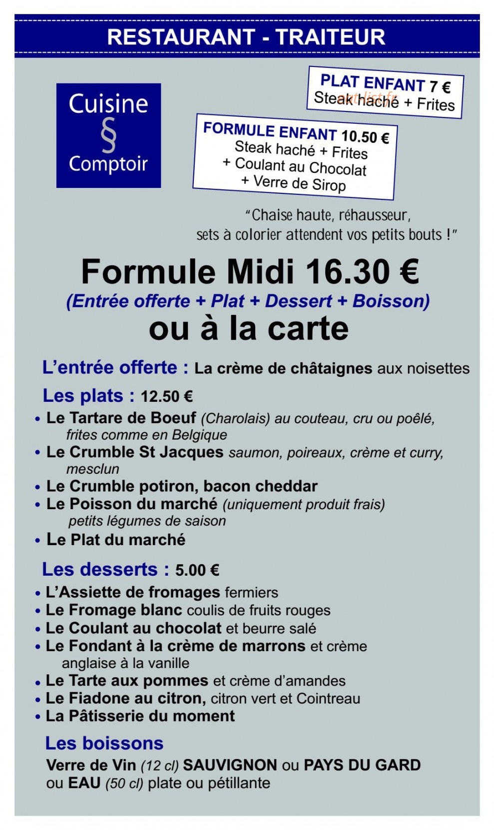 Cuisine § Comptoir — carte page 5
